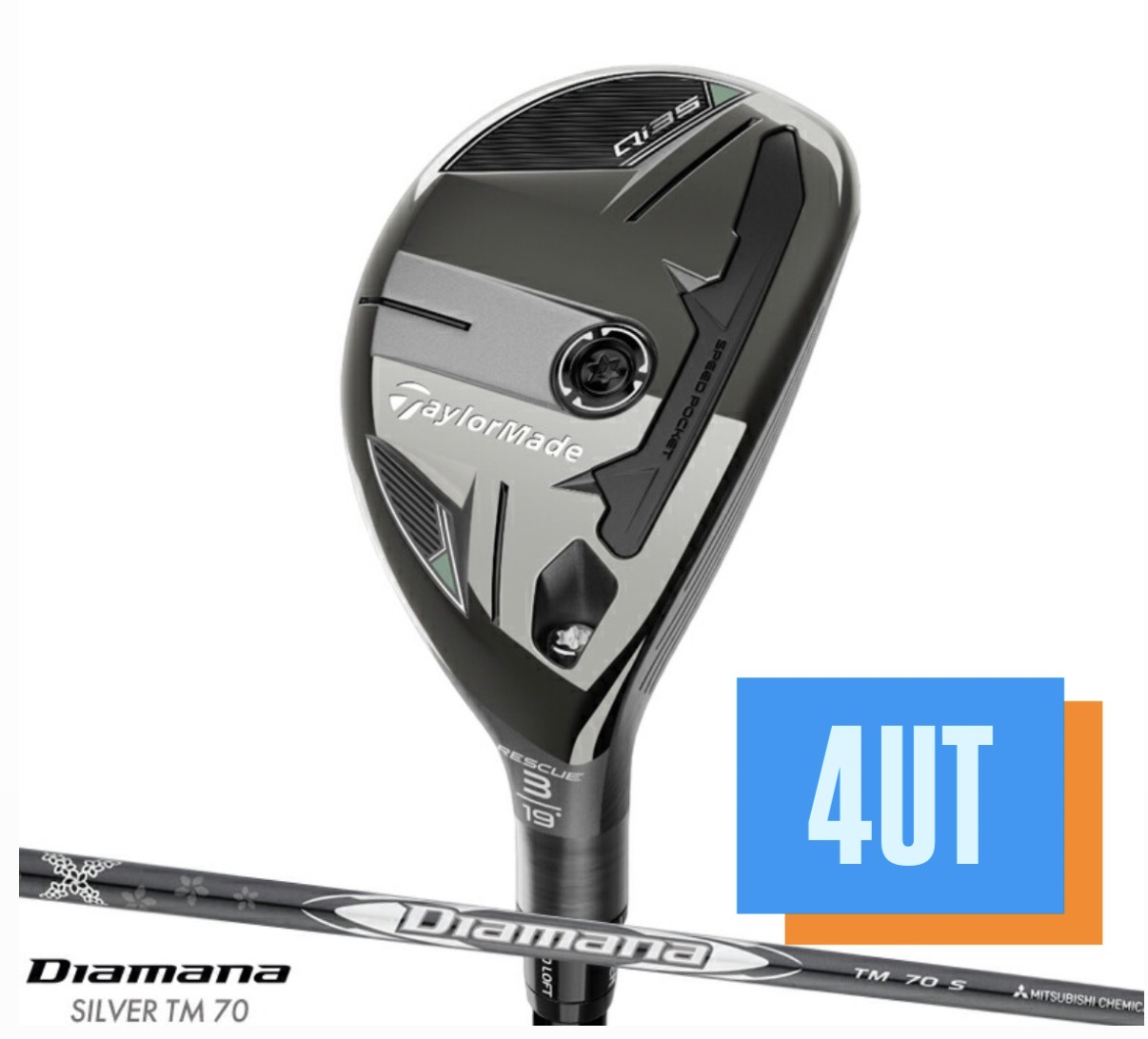 TaylorMade メンズ 4番ユーティリティ 22度 Qi35 ディアマナ70 Sフレックス